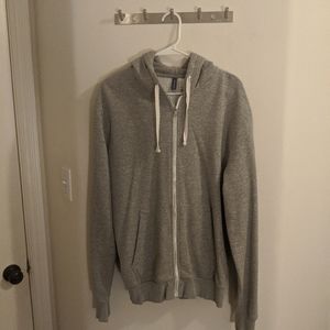 Men's Grey Front Zip Hoodie
